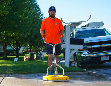 Concrete paver cleaning